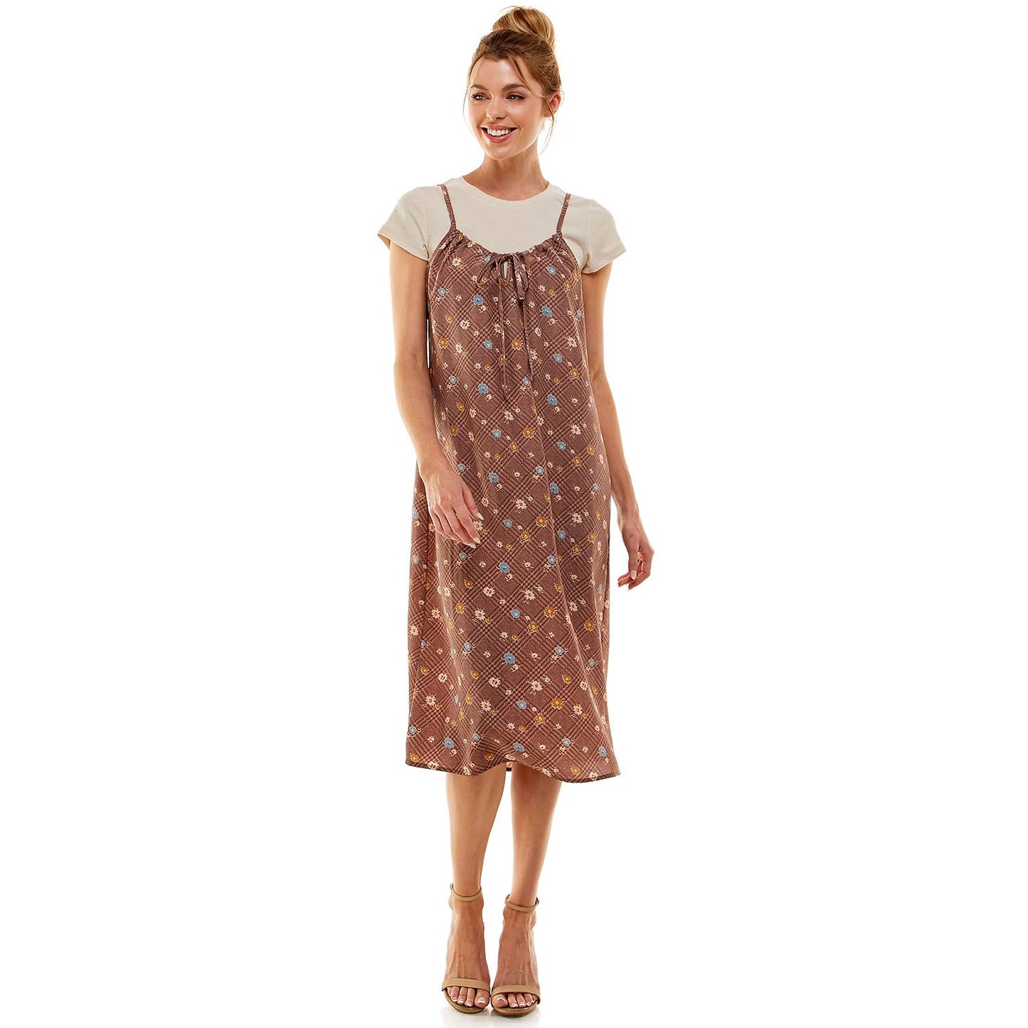 THE EFFORTLESS HARMONY TEE & DRESS FUSION 2PCS: MOCH/DEN/GLD / XL