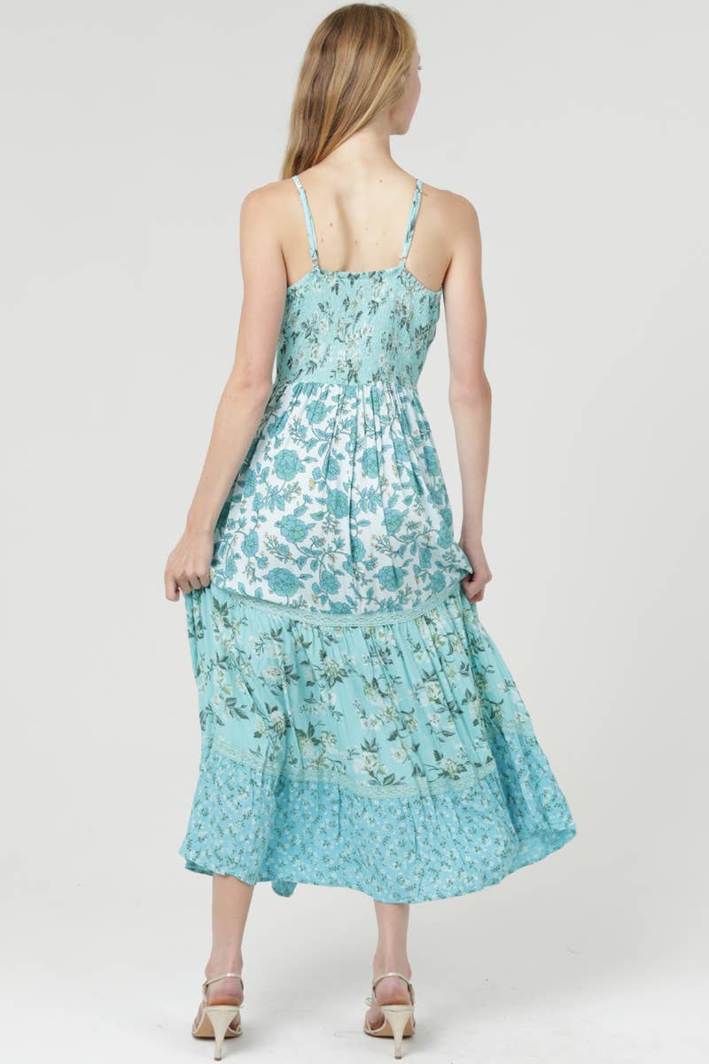 F4F48-WA78-WA79-WA80 MIXED PRINT V NECK TWIST FRONT CUT OUT : M