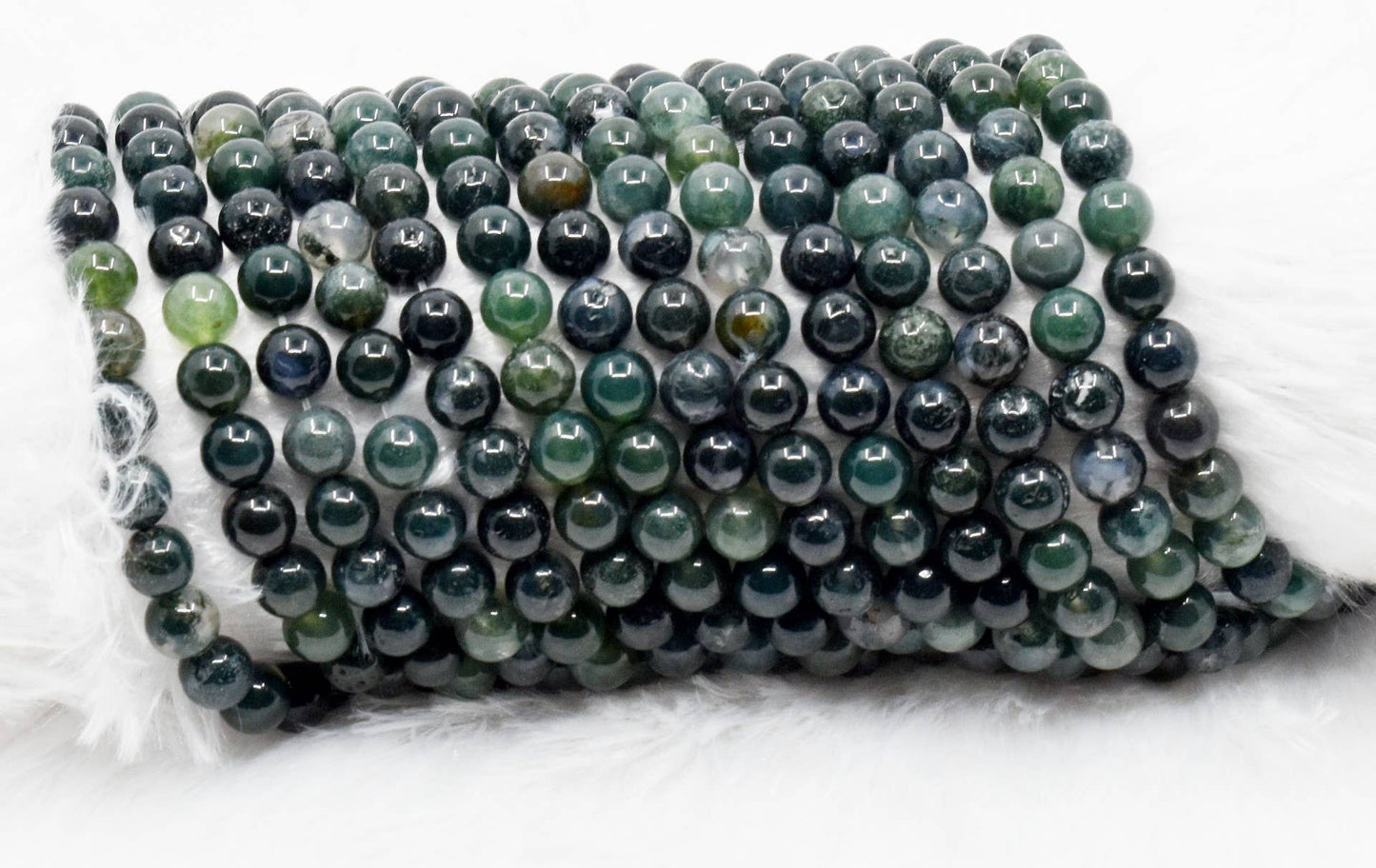 Crystal Jewelry Beads | Moss Agate | Healing Gemstone Beads: 4mm