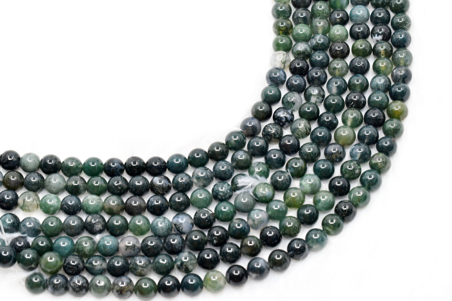Crystal Jewelry Beads | Moss Agate | Healing Gemstone Beads: 4mm