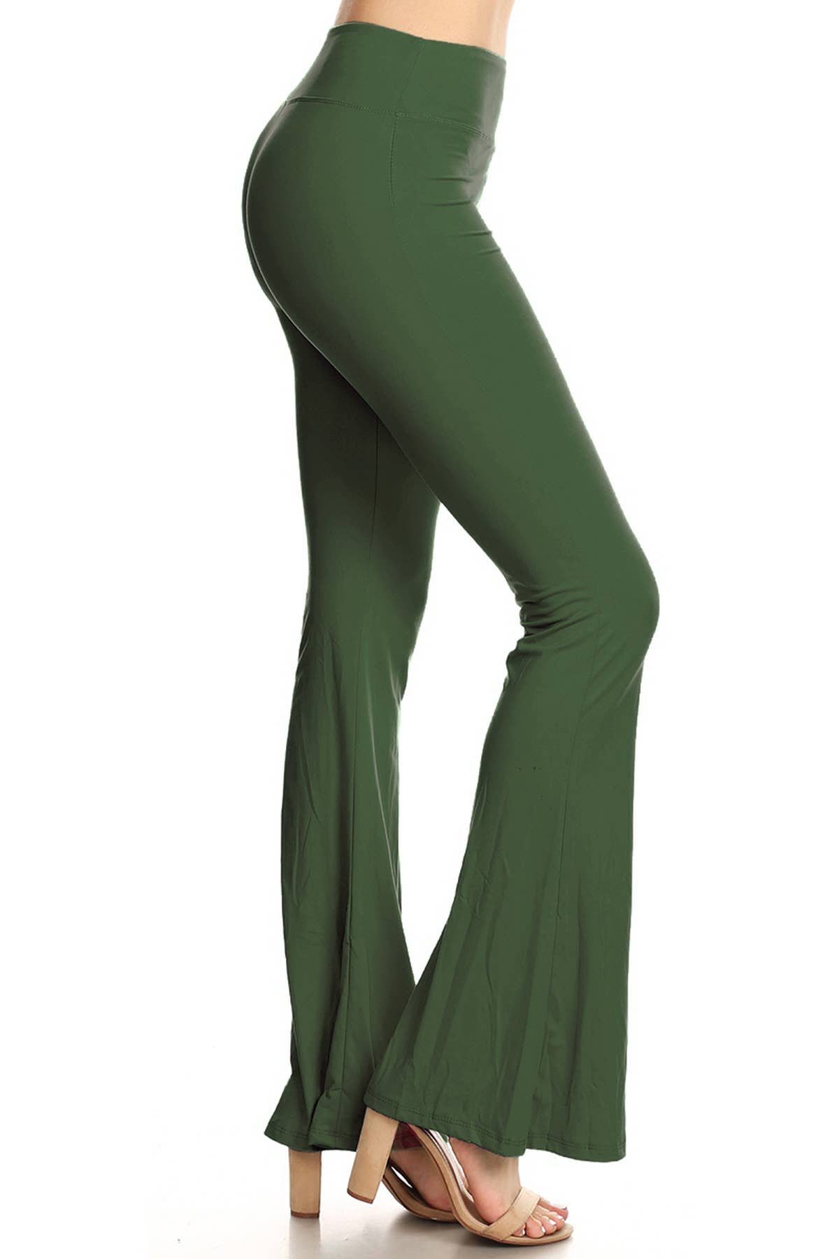 Buttery Soft High Waist Solid Palazzo Pants: Heather Charcoal / M