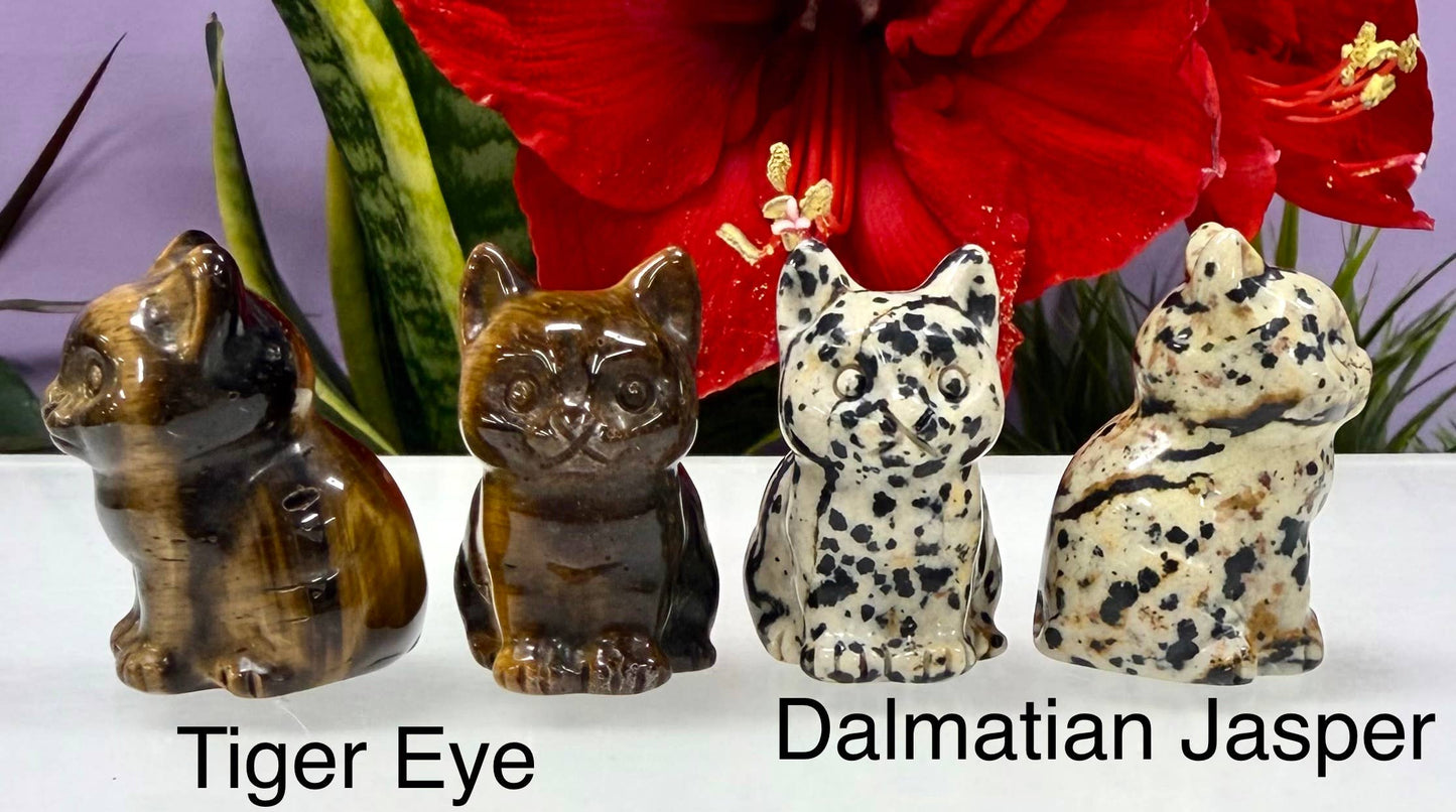 1.5” Natural Crystal Cat Healing Energy