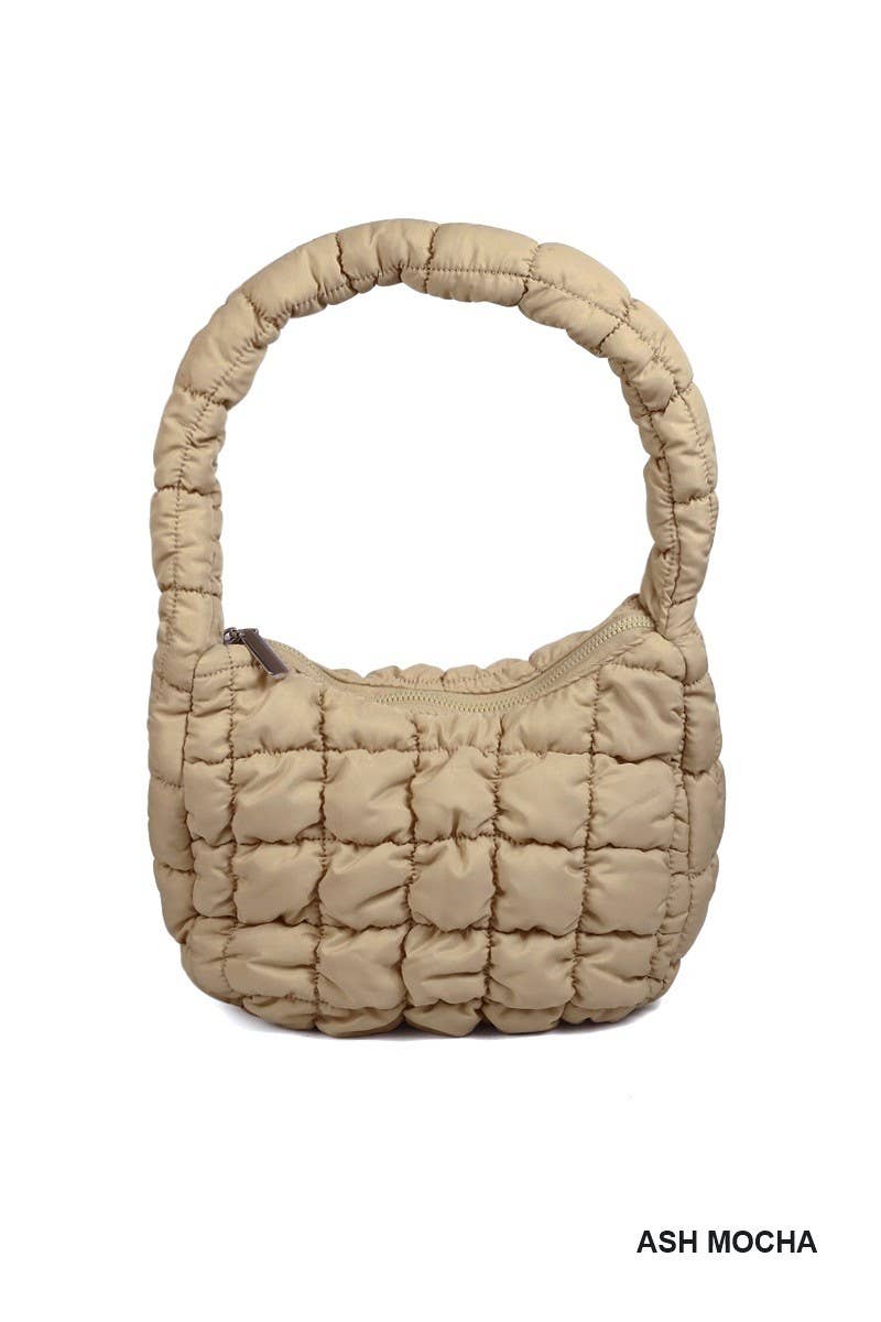Puffer Quilted Mini Bag: PINK / 1 (ONE SIZE)