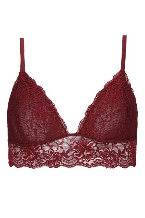 Triangle Lace Bralette: BEIGE / 3-3 (S/M-M/L)