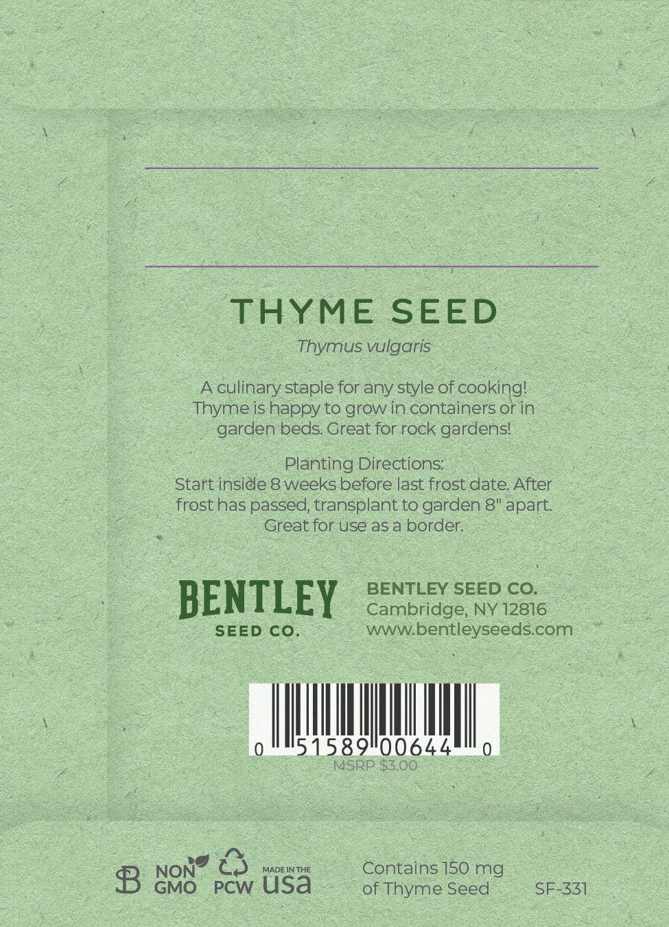 It's Birthday Thyme - Thyme Seed Packets