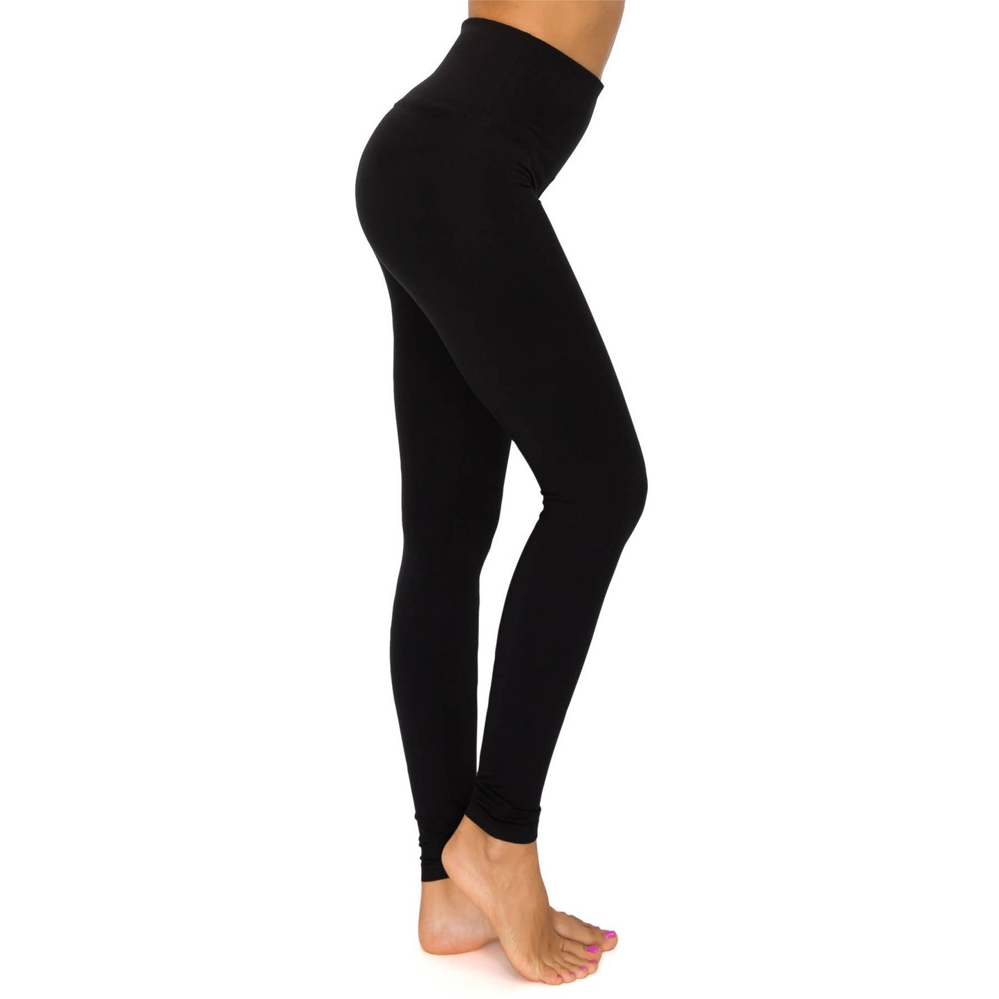 5" Yoga Band Premium Solid Activewear Leggings: Ink Blue / M