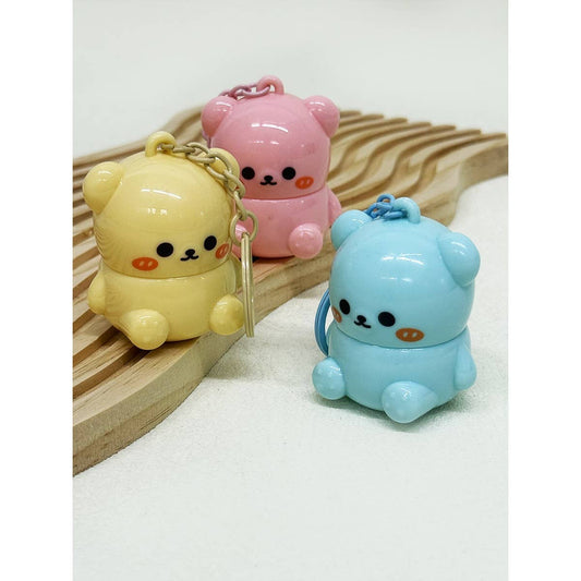 Bear Lip Balm Keychain: Assorted Color / ONE SIZE(24)