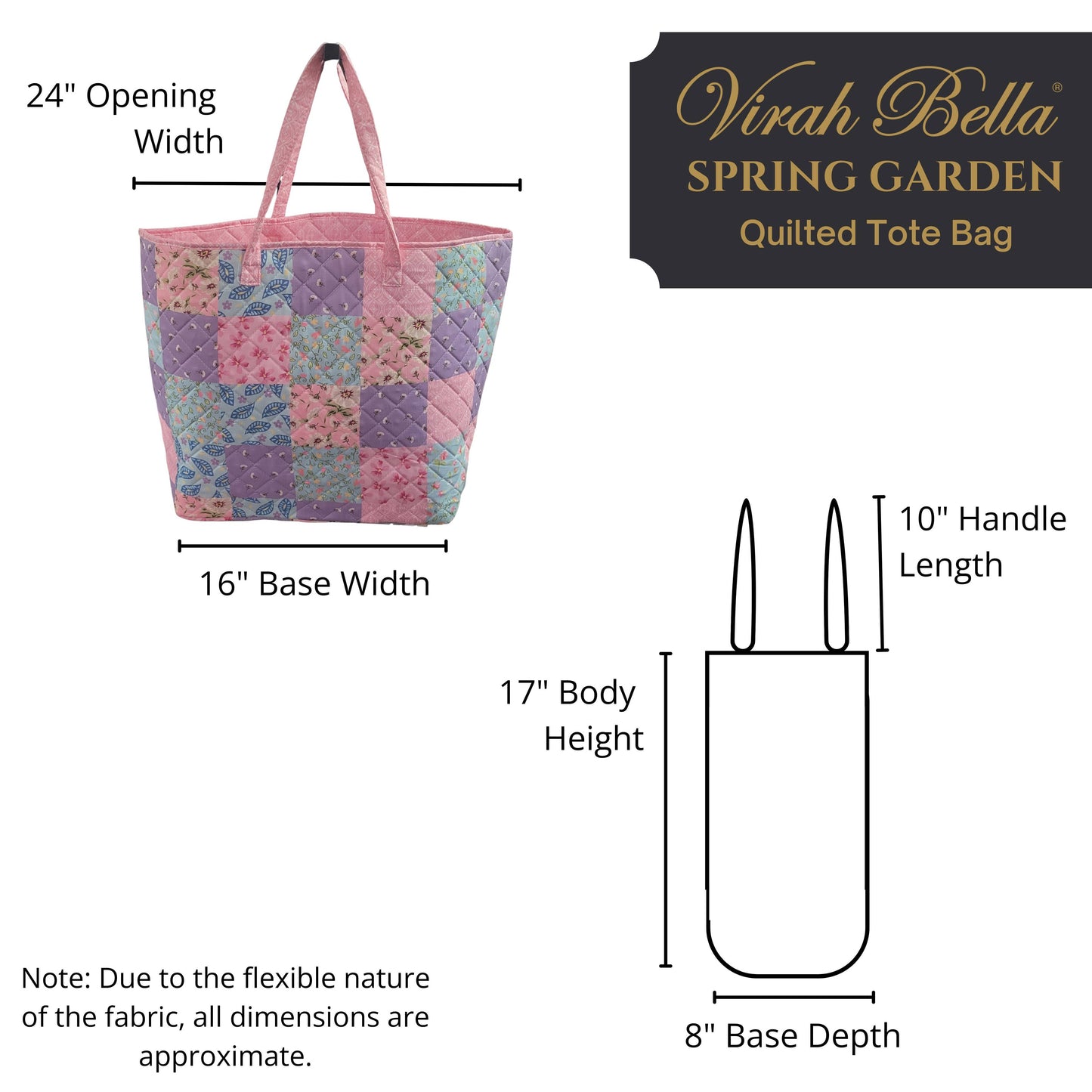 "Spring Garden" Designer Quilted Tote Bag