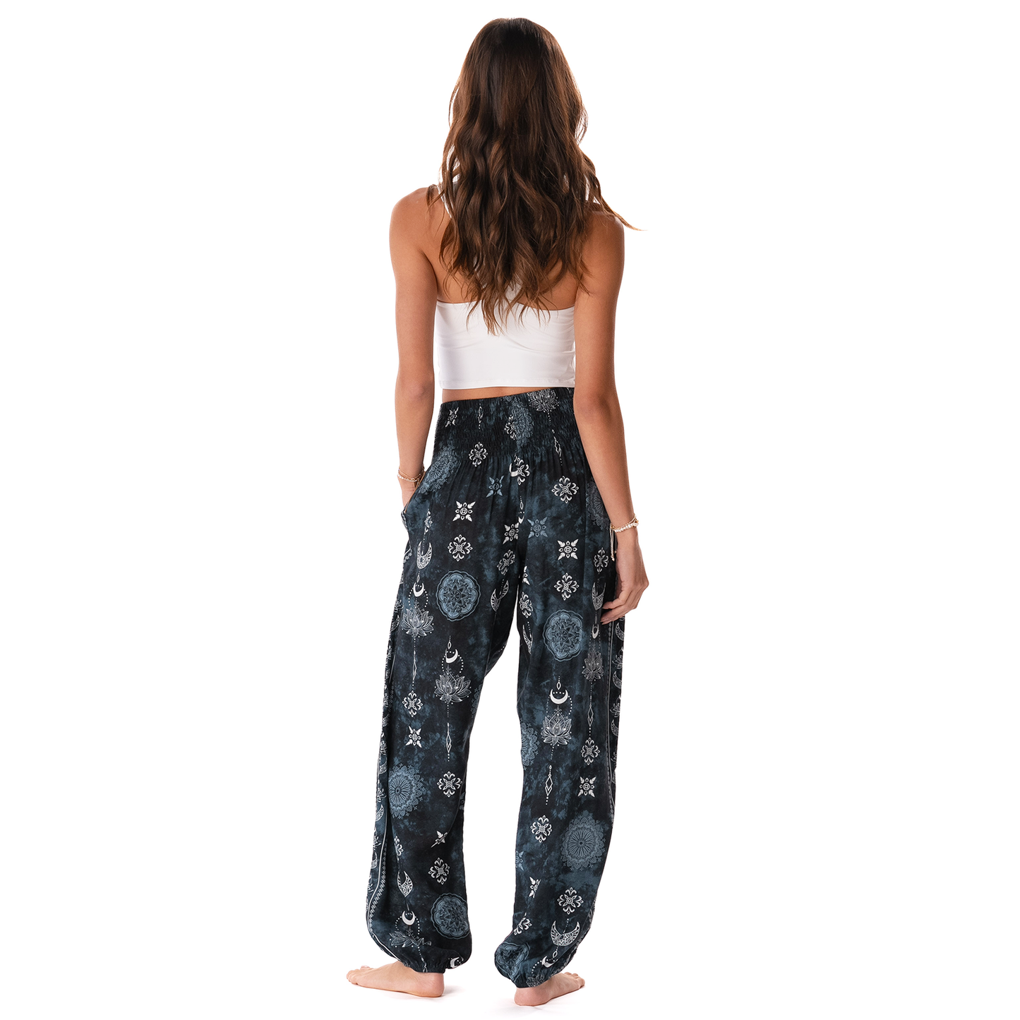Twilight Lotus Harem Pants with Pockets: XL