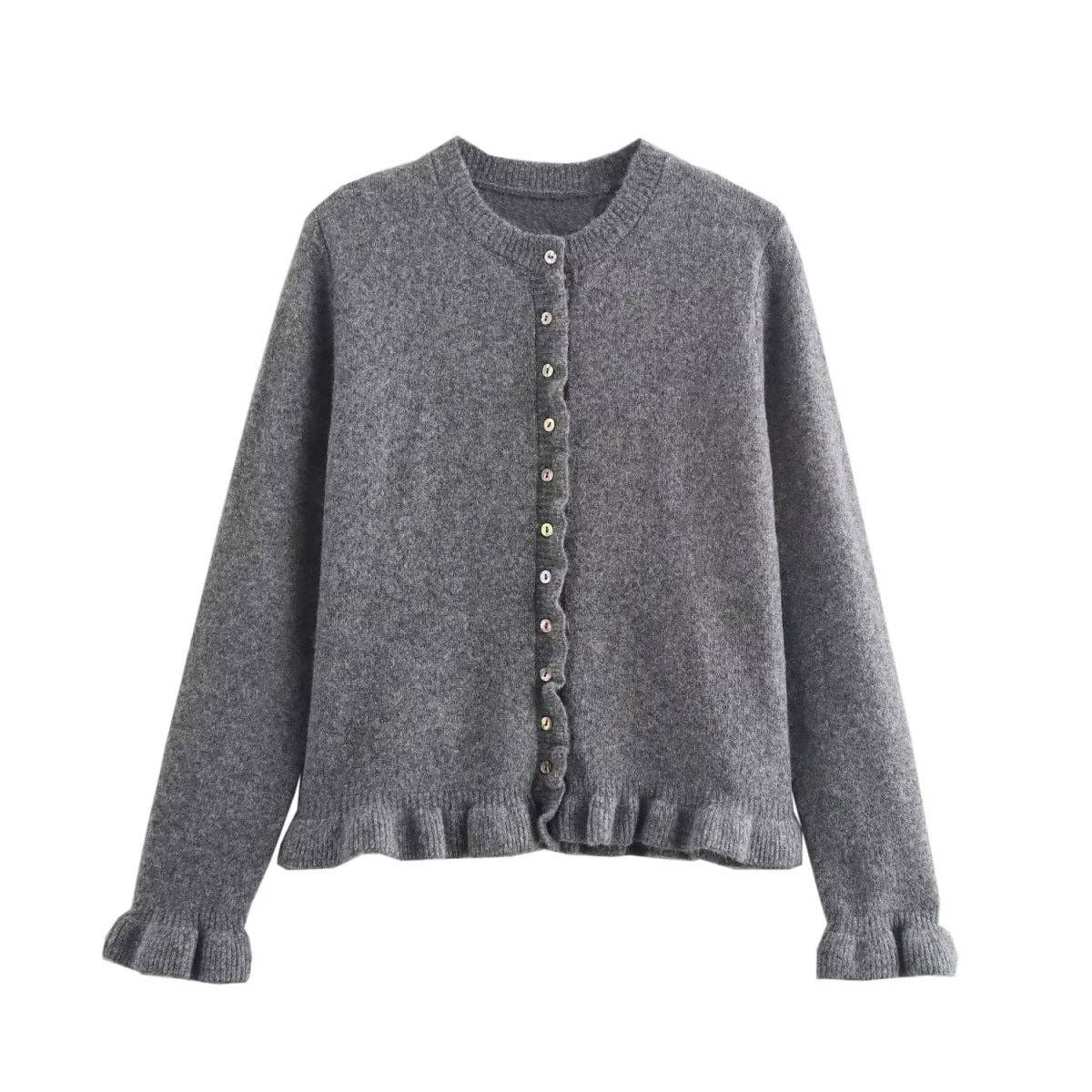 S Women's Button Front Knit Cardigan Classic Layering Sweater: White / S