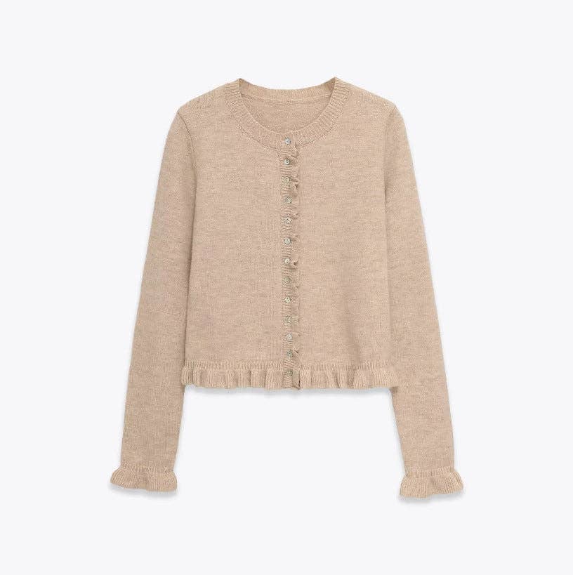 S Women's Button Front Knit Cardigan Classic Layering Sweater: White / S