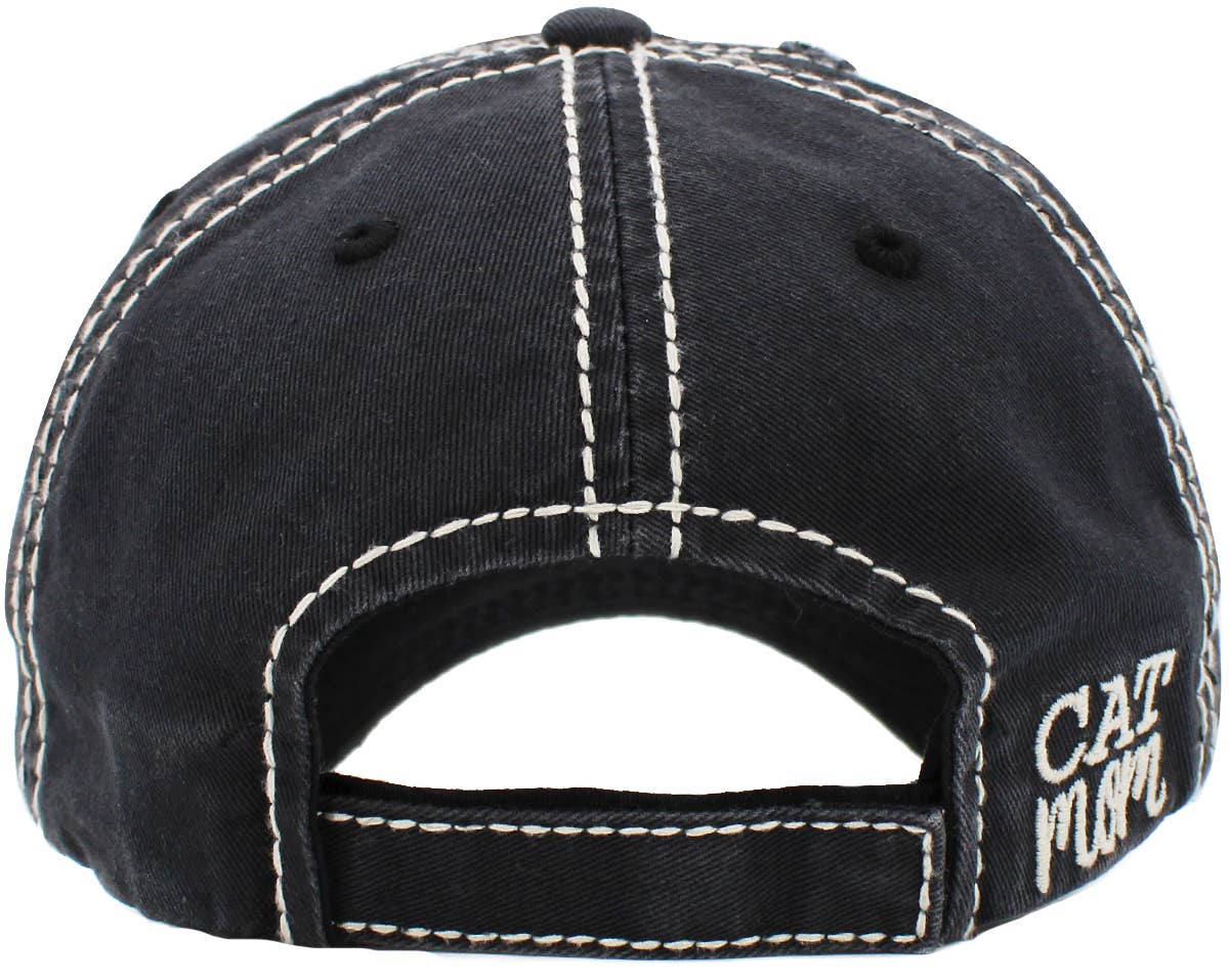 CAT MOM Washed Vintage Ball Cap: TUQ