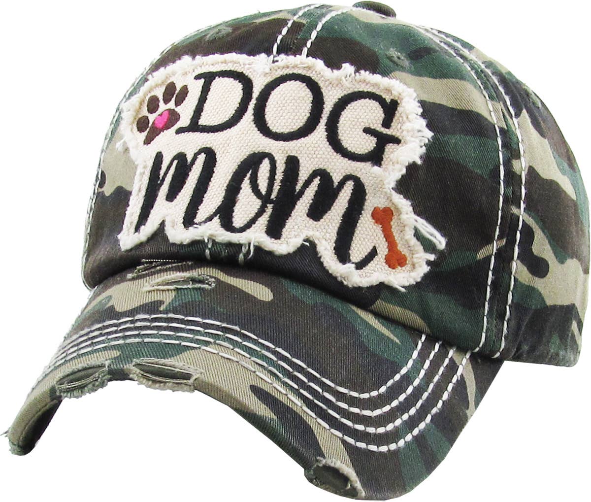 DOG MOM WASHED VINTAGE BALLCAP: DBL