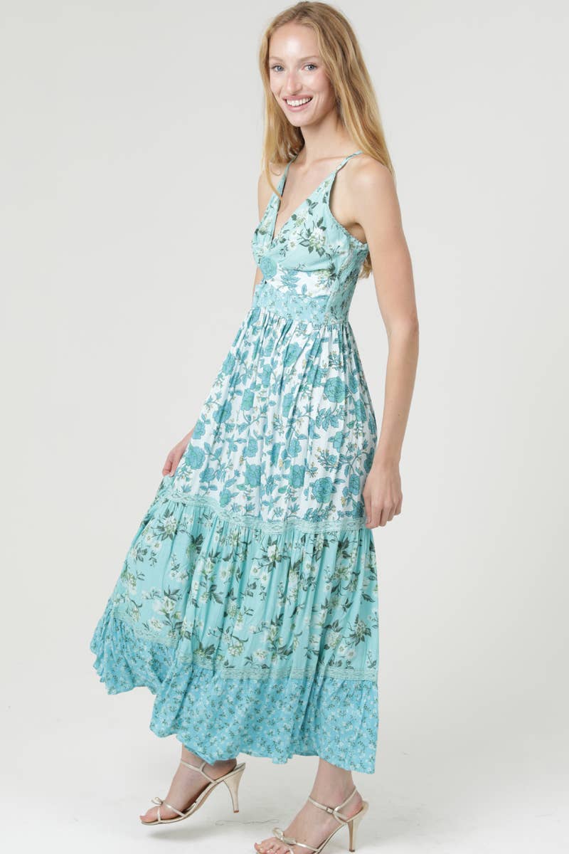 F4F48-WA78-WA79-WA80 MIXED PRINT V NECK TWIST FRONT CUT OUT : S