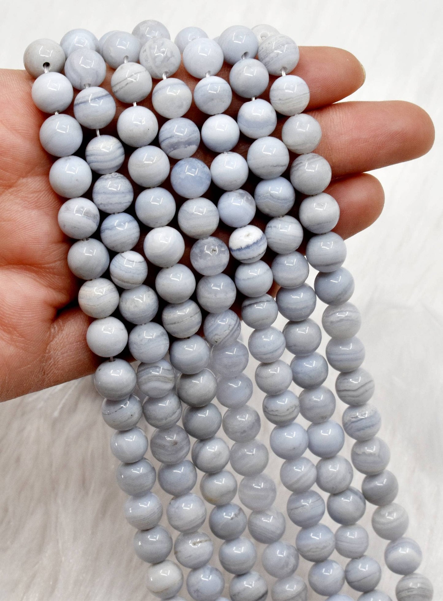 Crystal Jewelry Beads | Blue Lace Agate | Gemstone Beads: 6mm