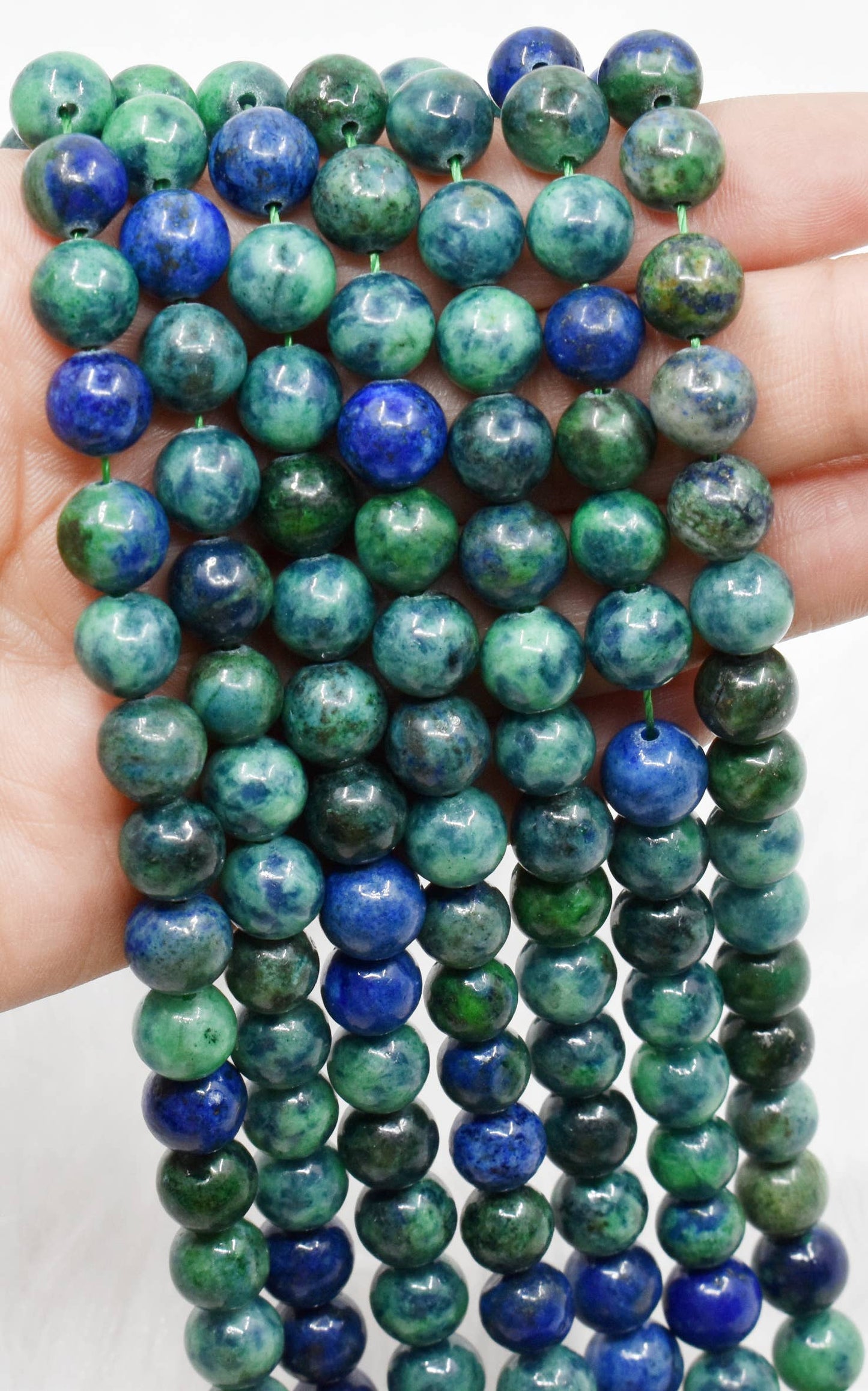 Crystal Jewelry Beads | Azurite Malachite | Gemstone Beads: 4mm