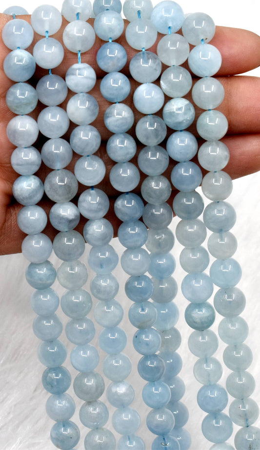 Crystal Jewelry Beads | Aquamarine | Gemstone Healing Beads: 6mm