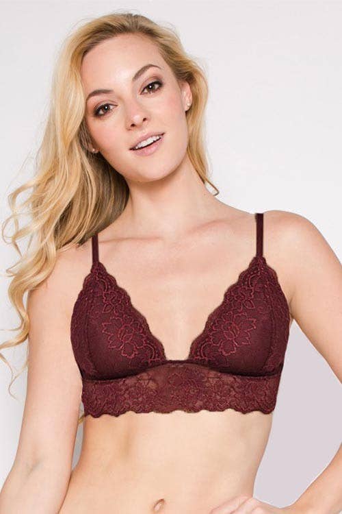 Triangle Lace Bralette: BEIGE / 3-3 (S/M-M/L)