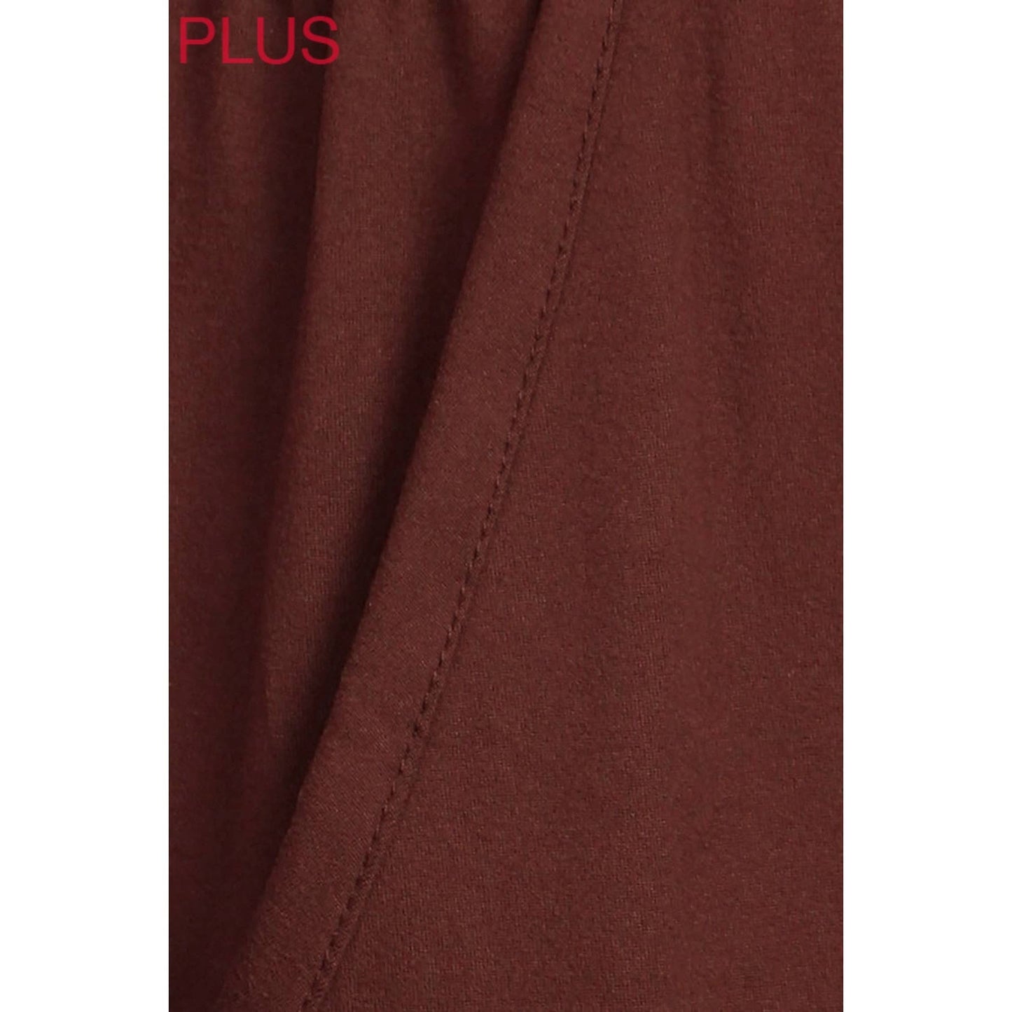 Plus Size Buttery Soft Solid Joggers with Drawstring: Marsala / 1XL