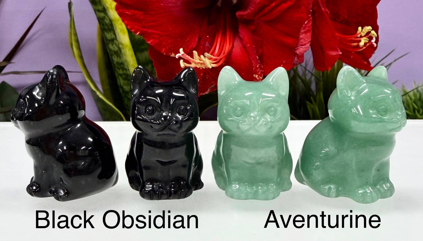 1.5” Natural Crystal Cat Healing Energy