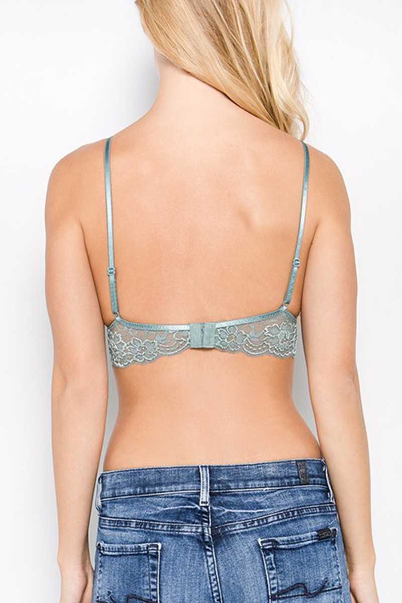 Triangle Lace Bralette: BEIGE / 3-3 (S/M-M/L)