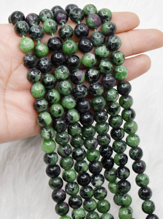 Crystal Jewelry Beads | Ruby Zosite | Healing Gemstone Beads: 6mm