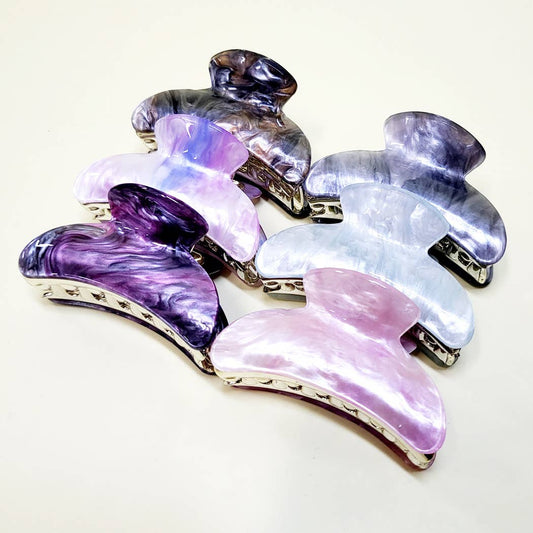 Pearl Effect Acrylic Hair Claw Clip: Assorted Color