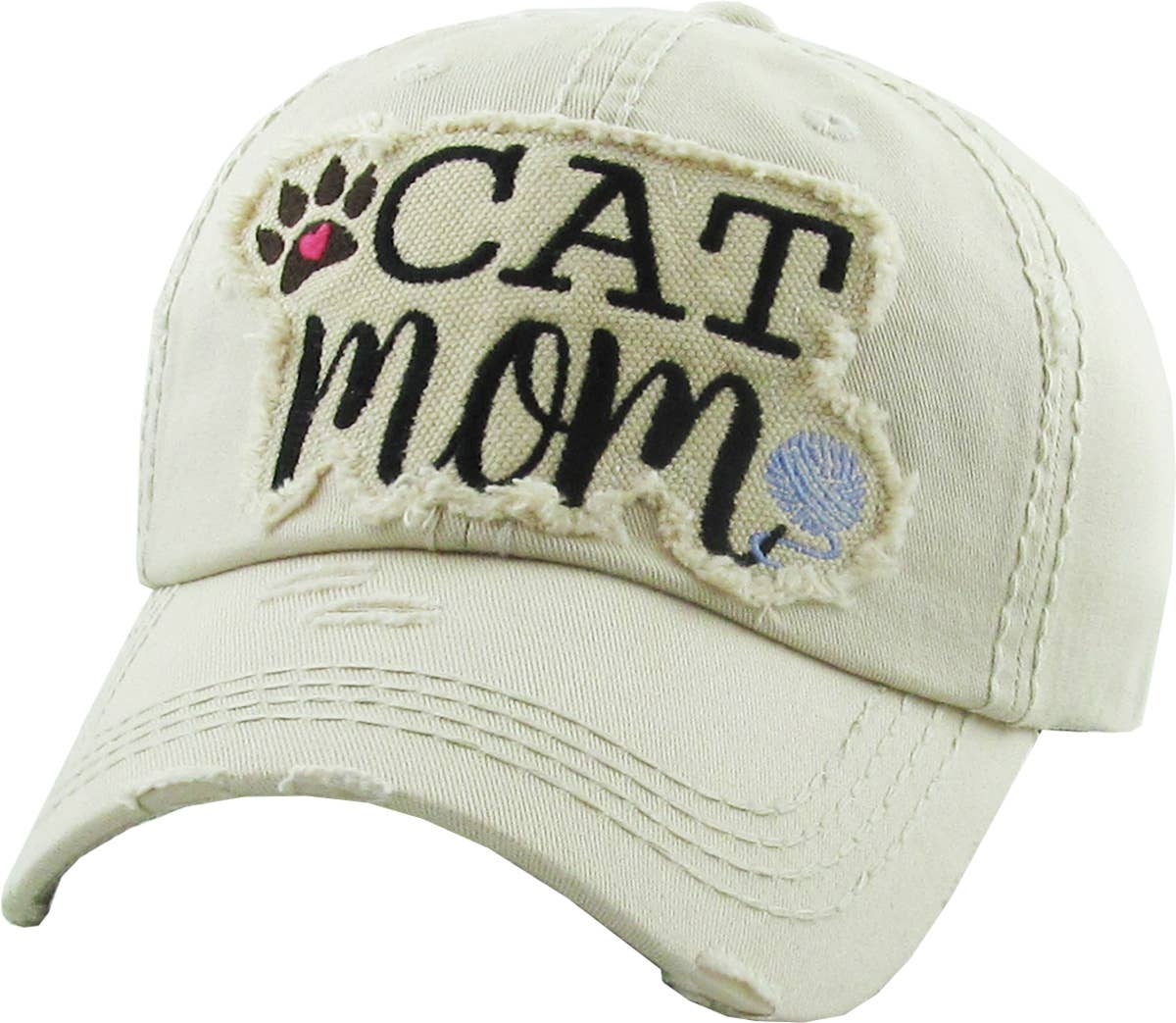 CAT MOM Washed Vintage Ball Cap: HPK