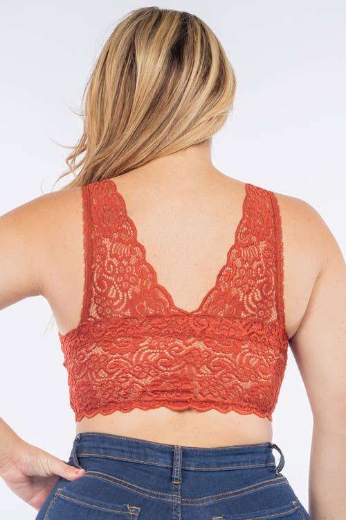 Plus Padded Lace Bralette: FIRST BLUSH / 3-3 (1XL-2XL)