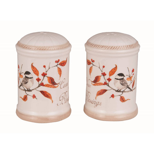 CLOSEOUT Harvest Long Tail Bird Salt and Pepper Shaker Set 2