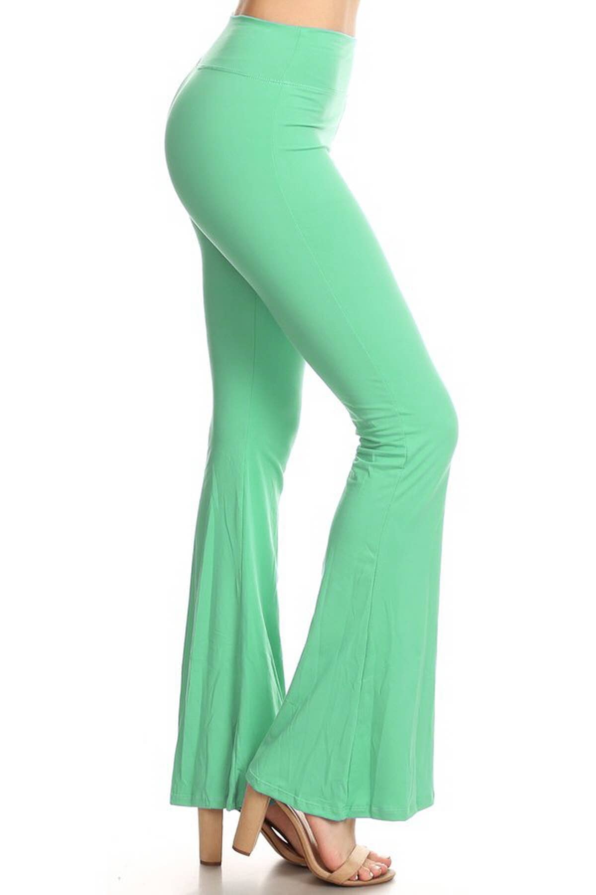 Buttery Soft High Waist Solid Palazzo Pants: Heather Charcoal / L