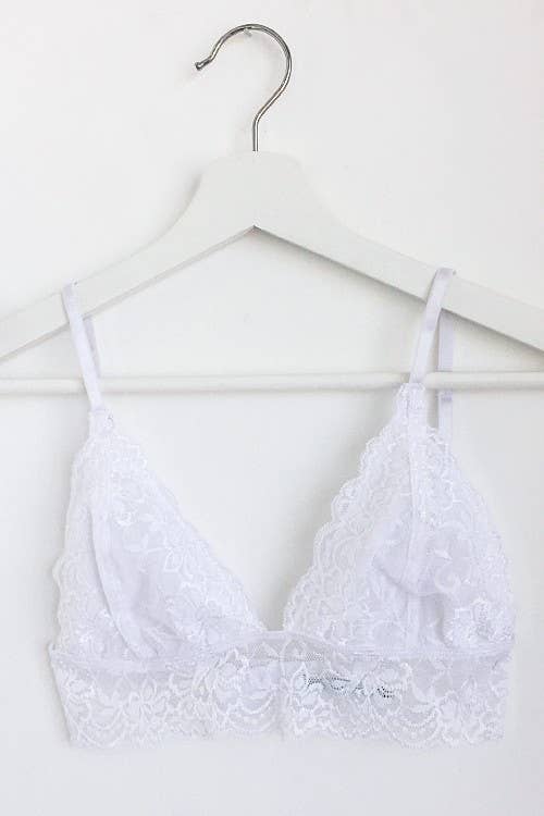 Triangle Lace Bralette: BEIGE / 3-3 (S/M-M/L)