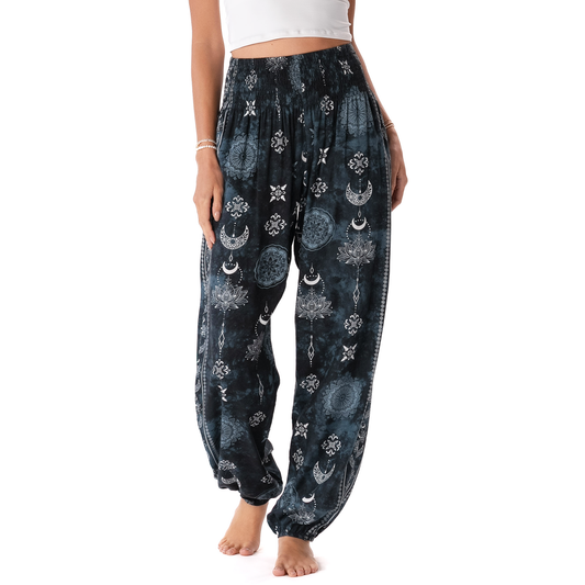 Twilight Lotus Harem Pants with Pockets: XL