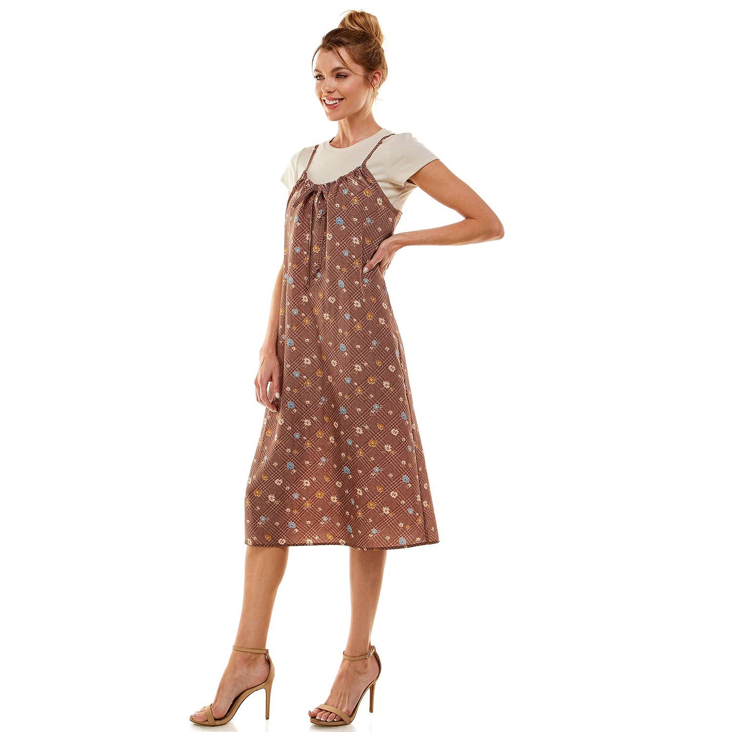THE EFFORTLESS HARMONY TEE & DRESS FUSION 2PCS: MOCH/DEN/GLD / M
