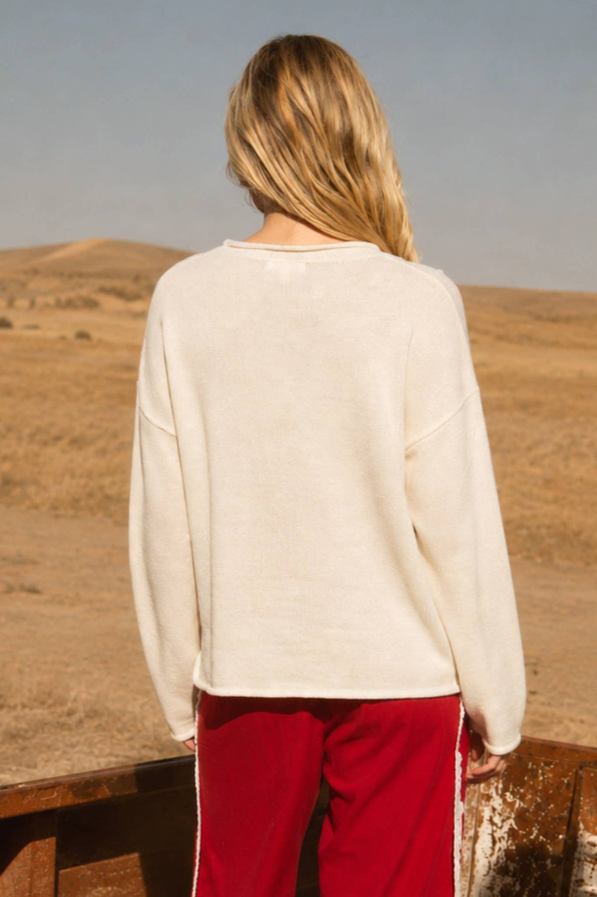 PUPPY MOTIF CREW NECK KNIT PULLOVER: CHOCOLATE BROWN