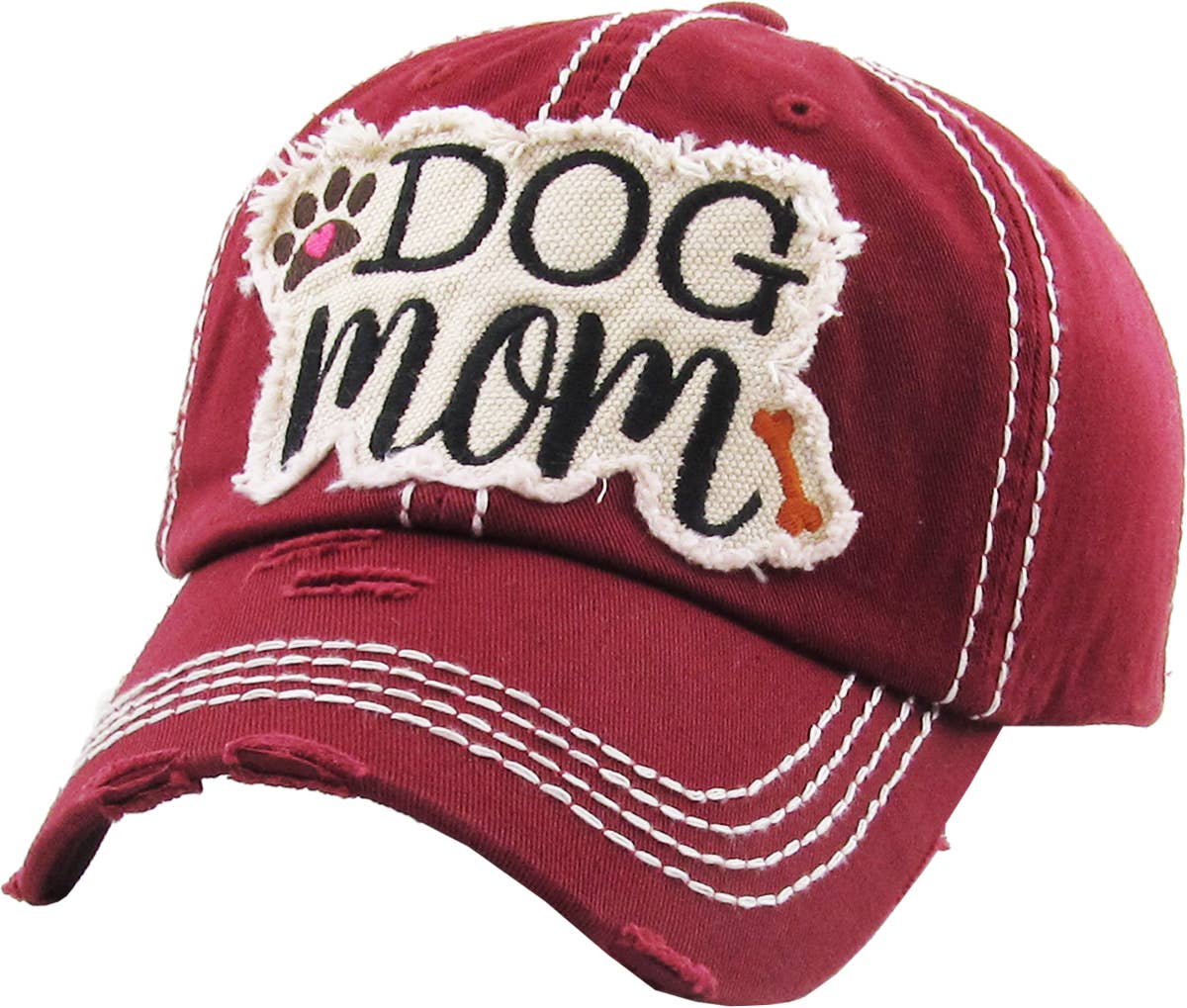 DOG MOM WASHED VINTAGE BALLCAP: DBL