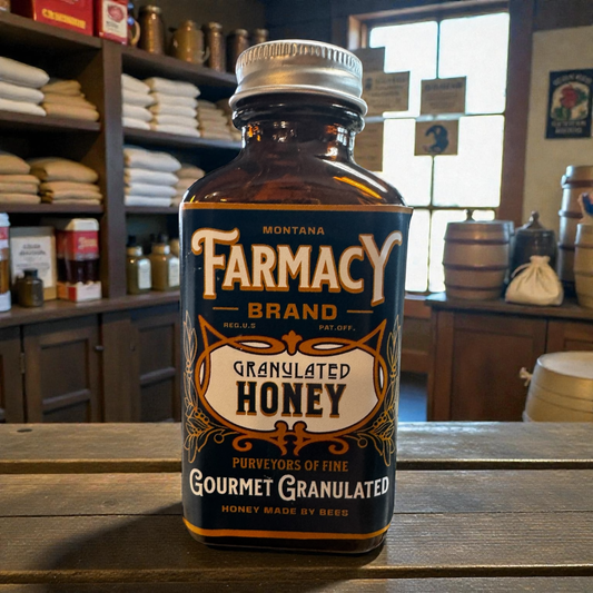 Vintage Small Apothecary jar of Granulated Honey For tea etc