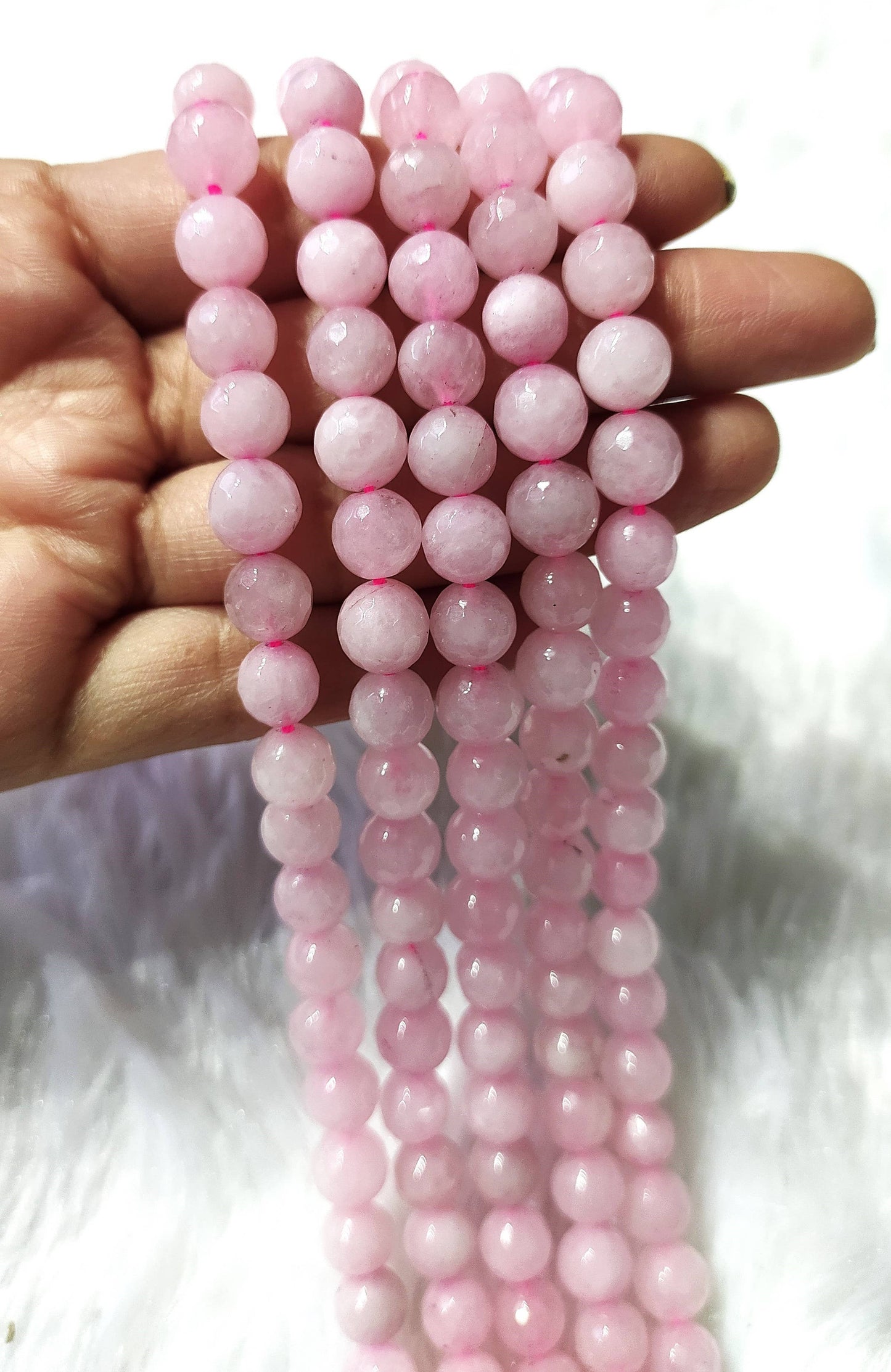Faceted Jewelry Beads | Rose Quartz | Gemstone Crystal Beads