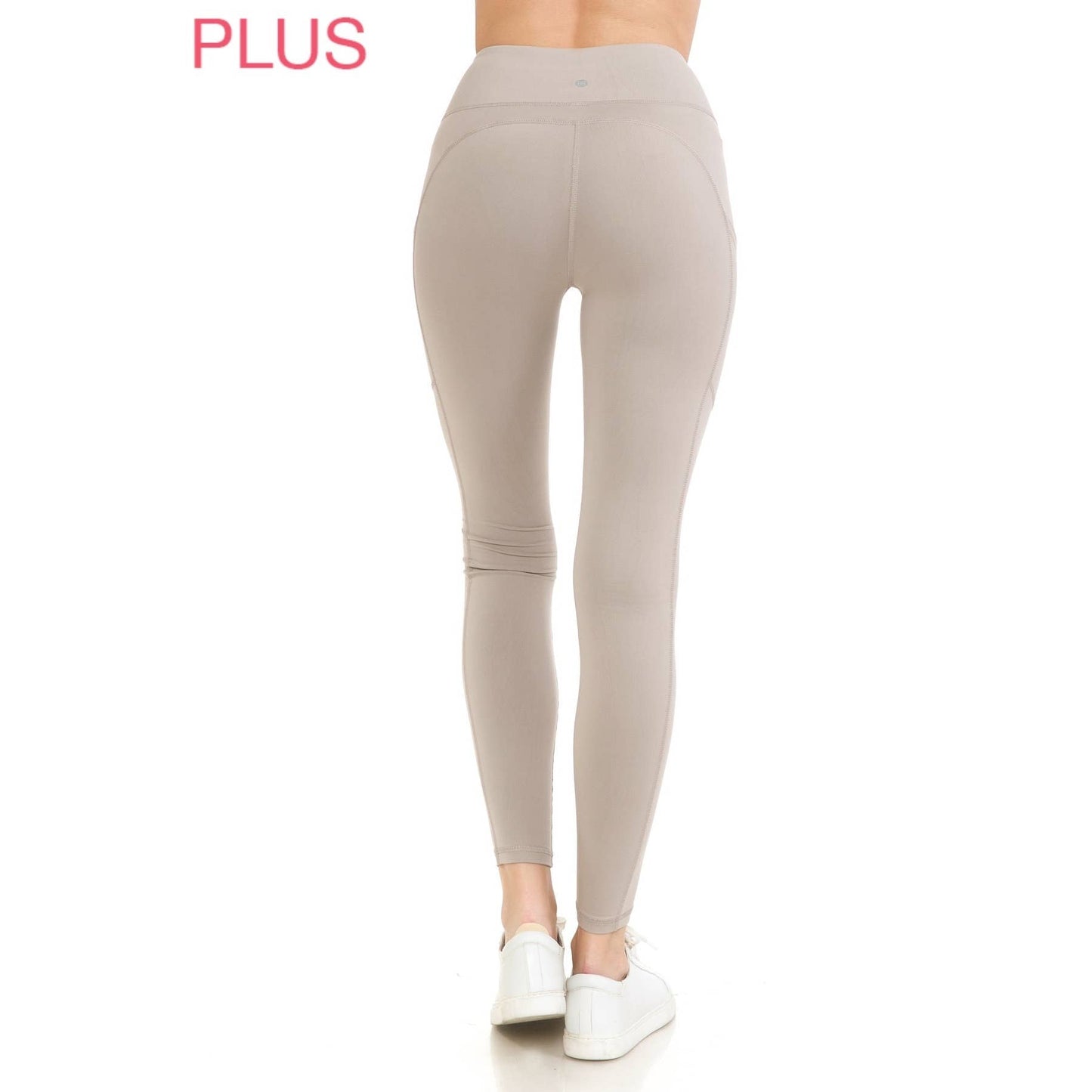 Plus Size Premium High Waist Solid Activewear Leggings: Chambray / 3XL