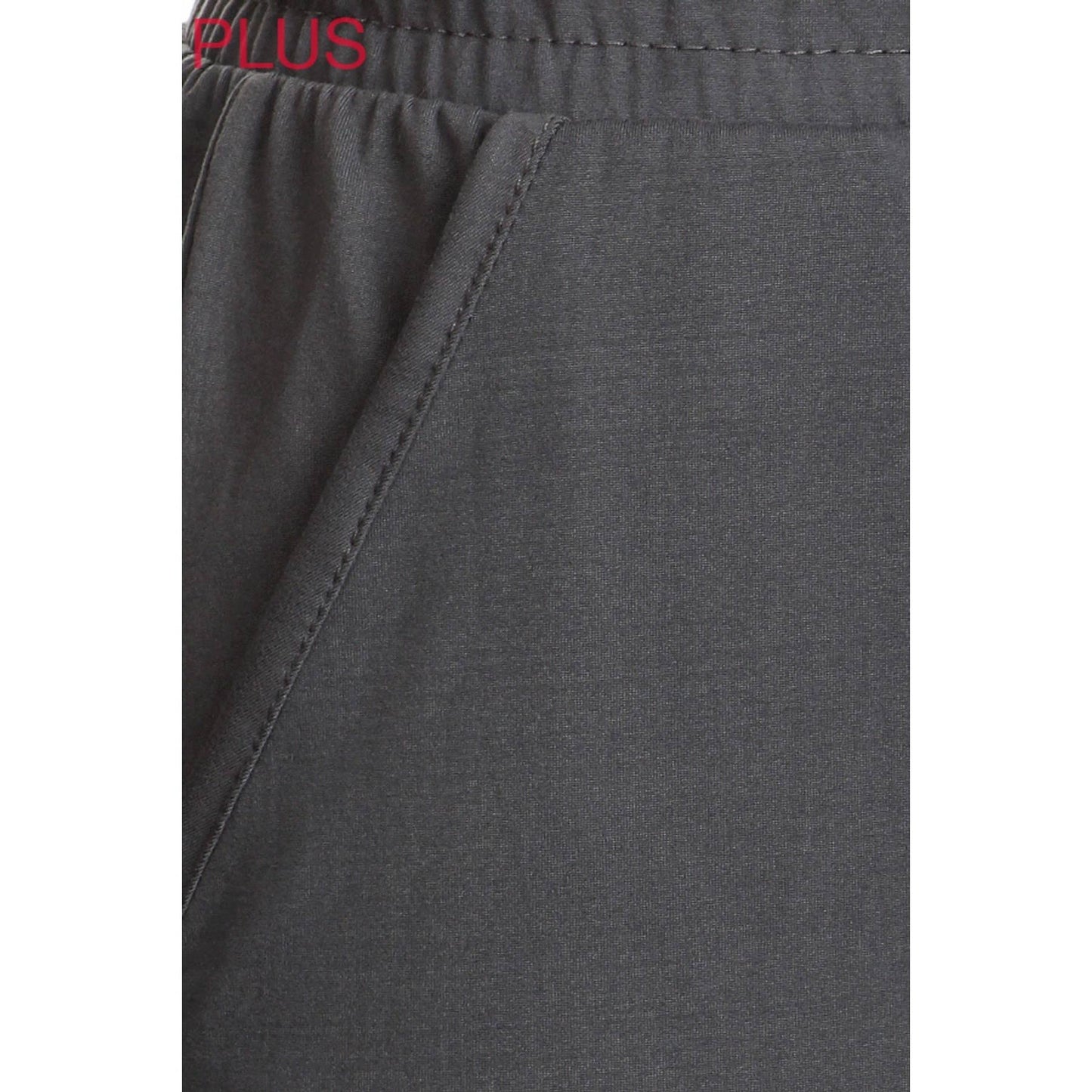 Plus Size Buttery Soft Solid Joggers with Drawstring: Heather Charcoal / 1XL