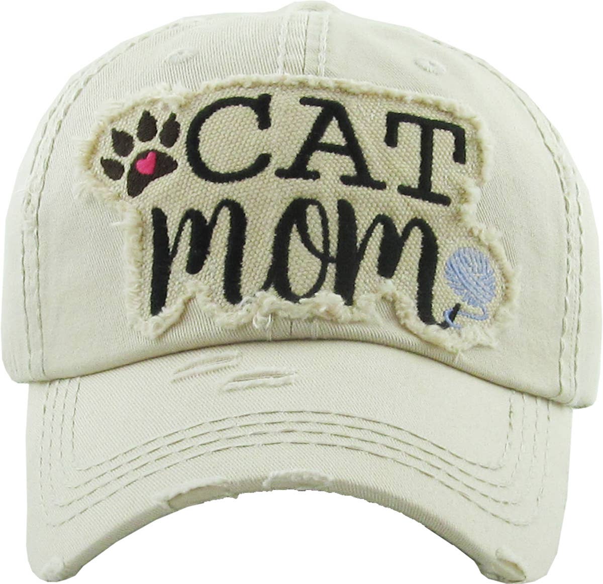 CAT MOM Washed Vintage Ball Cap: TUQ