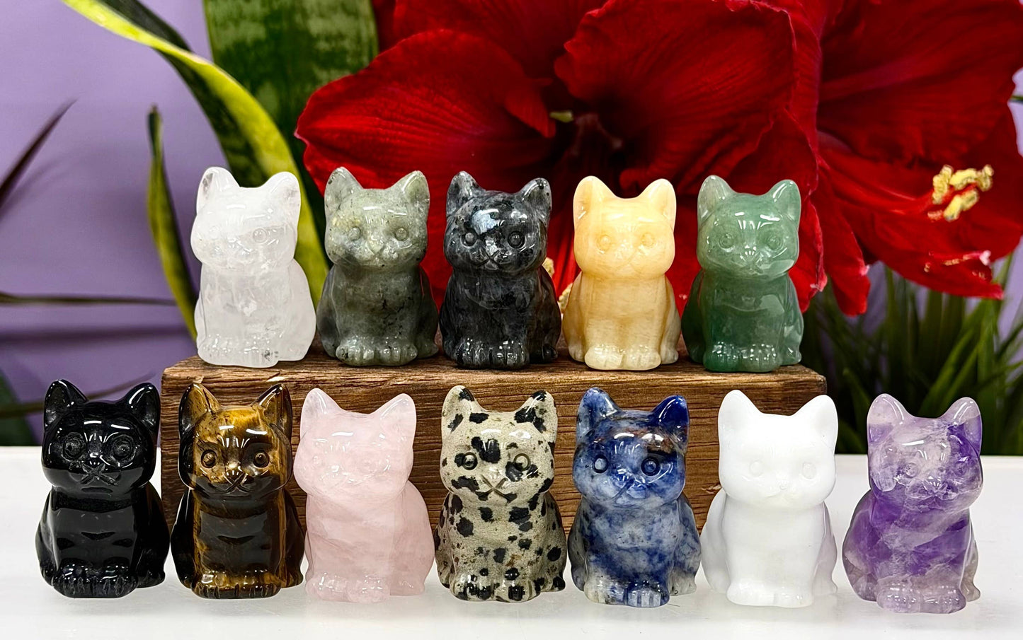 1.5” Natural Crystal Cat Healing Energy