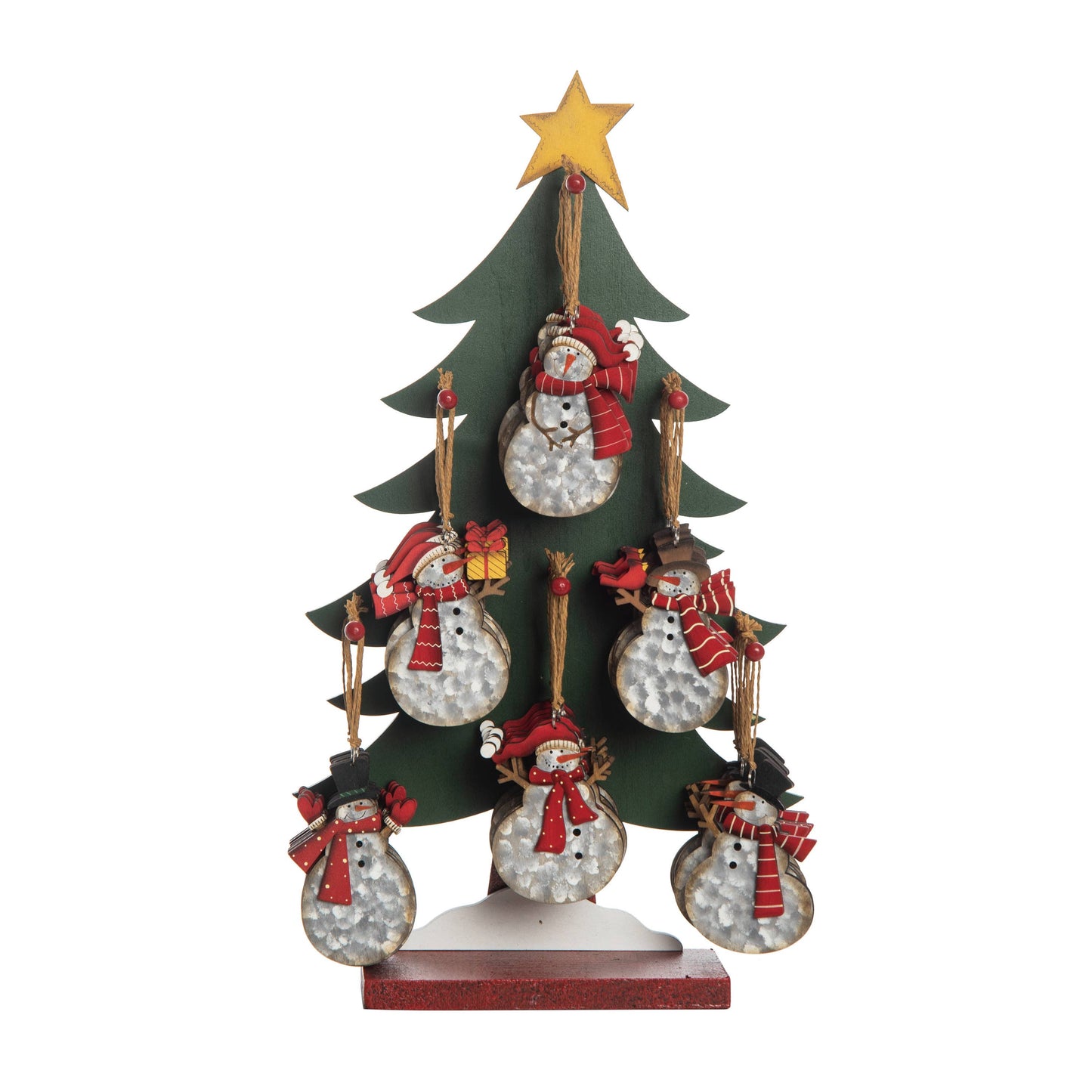 Plywood Snowman Orns w/Tree Display S/48 Christmas DS
