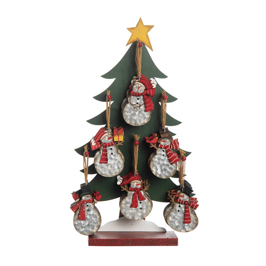 Plywood Snowman Orns w/Tree Display S/48 Christmas DS