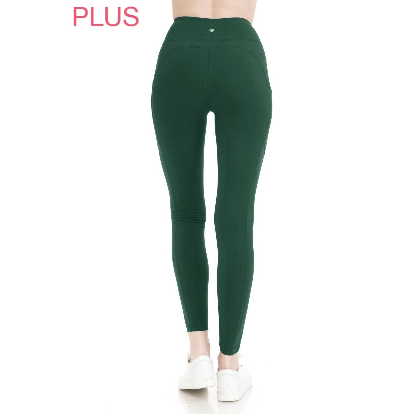 Plus Size Premium High Waist Solid Activewear Leggings: Chambray / 1XL