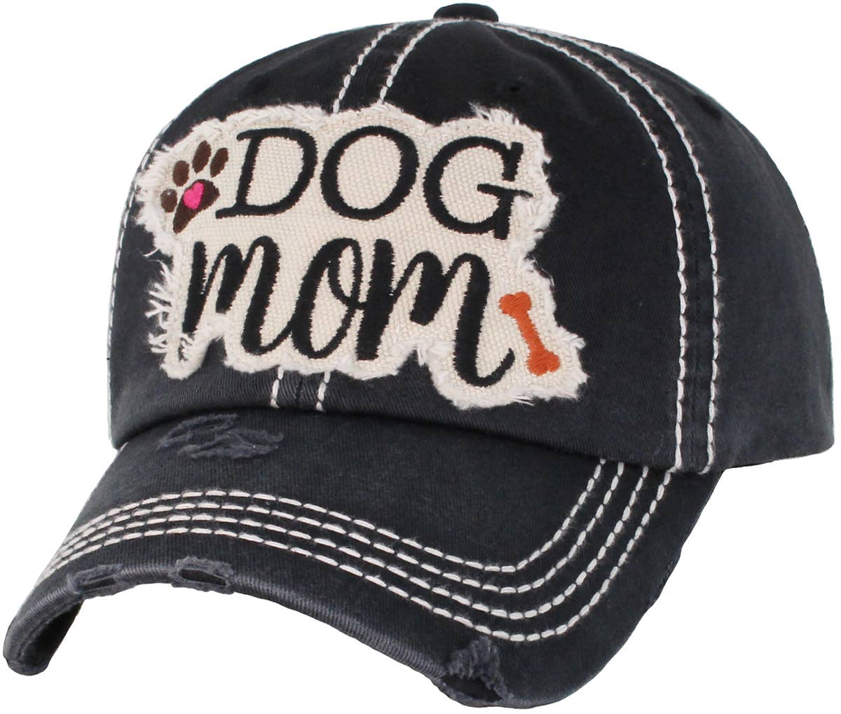 DOG MOM WASHED VINTAGE BALLCAP: DBL