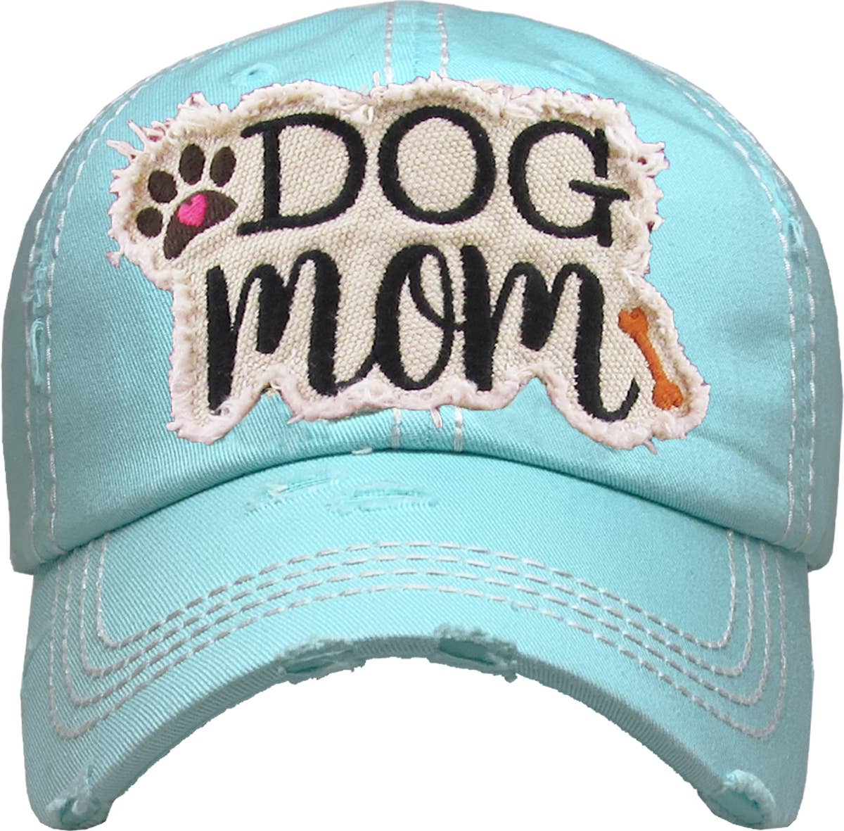DOG MOM WASHED VINTAGE BALLCAP: ROSE