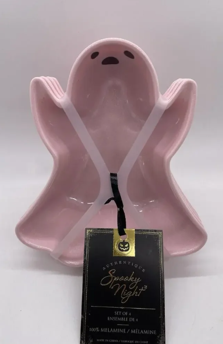 spooky night pink ghost bowl set